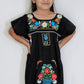 Girls Mexican Peasant Black Little Puebla Dress