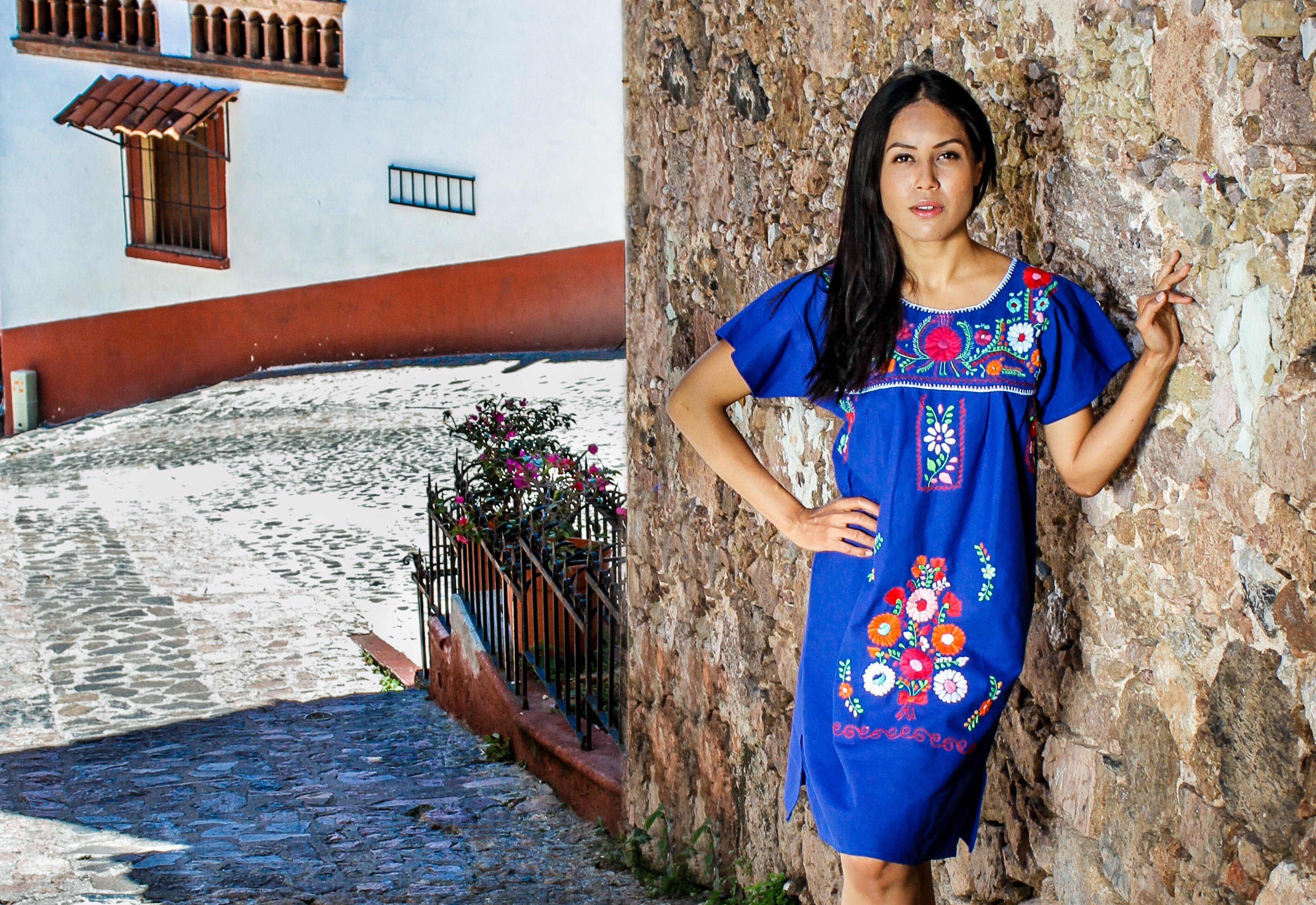 Puebla Girl Mexican Dress A-Line