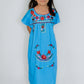 Girls Mexican Peasant sky Blue Little Puebla Dress