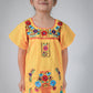 Girls Mexican Peasant Yellow Little Puebla Dress