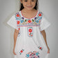 Girls Mexican Peasant White Little Puebla Dress